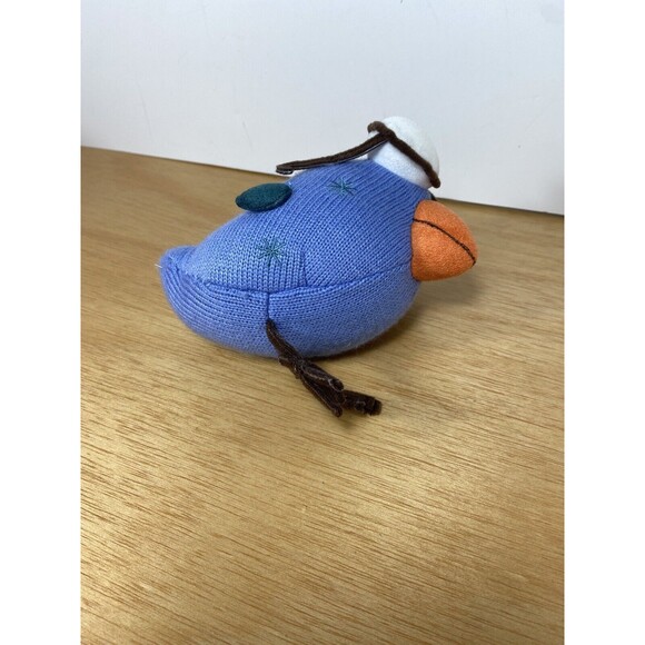 2007 Starbucks Coffee Stuffed Bird With Glasses Plush With Tags Blue 6 in - Picture 7 of 7